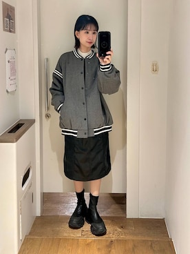 「アイテム（スタジャン）」を使った、yuriseki0119さん（レディース・158cm）の秋コーディネート