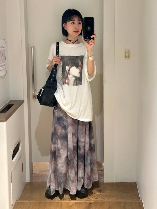 JEANASIS【選べる着丈】ニュアンスプリントフレアスカートグレー系 JEANASIS｜ニュアンスプリントフレアスカート | Rakuten Fashion