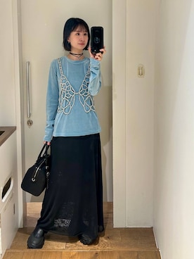 「アイテム（その他トップス、シルバー系）」を使った、yuriseki0119さん（レディース・158cm）の夏コーディネート