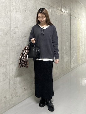 「アイテム（ボストンバッグ）」を使った、suzuha81さん（レディース・155cm）の秋コーディネート