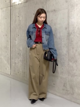 「RIVE DROITE（リヴドロワ）のアイテム（ショルダーバッグ）」を使った、suzuha81さん（骨格ストレート・レディース・155cm）の秋コーディネート