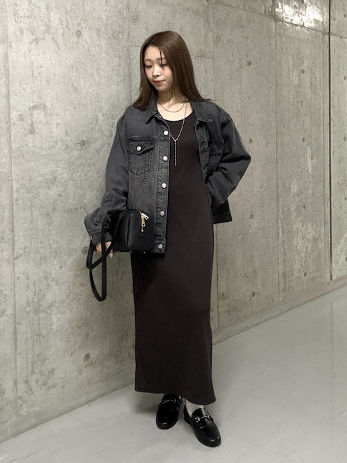 全骨格細見え】NEW2WAYロングリブワンピース（ワンピース