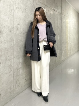 「アイテム（スラックス）」を使った、suzuha81さん（レディース・155cm）の冬コーディネート