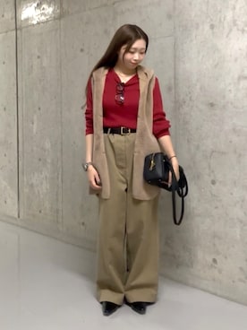 「アイテム（チノパンツ）」を使った、suzuha81さん（レディース・155cm）の秋コーディネート