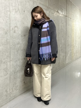 「アイテム（ストール/ショール）」を使った、suzuha81さん（レディース・155cm）の秋コーディネート