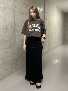 「RIVE DROITE（リヴドロワ）のアイテム（ショルダーバッグ）」を使った、suzuha81さん（レディース・155cm）の夏コーディネート