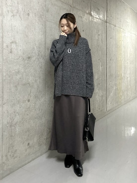 「RIVE DROITE（リヴドロワ）の【収納力抜群】2wayハンドルバッグ（ハンドバッグ）」を使った、suzuha81さん（レディース・155cm）の秋コーディネート