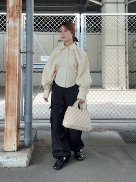 「アイテム（ヘアゴム）」を使った、r i n k o さん（レディース・159cm）の秋コーディネート