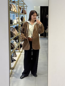 「アイテム（パーカー）」を使った、r i n k o さん（レディース・159cm）の秋コーディネート