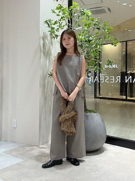 「アイテム（オールインワン・サロペット、ベージュ系）」を使った、r i n k o さん（レディース・159cm）の秋コーディネート