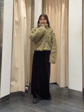 「ベロア」｜r i n k o さん（レディース・159cm）の冬コーディネート