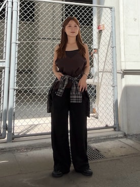 「KBF（ケイビーエフ）のアイテム（パンツ）」を使った、r i n k o さん（レディース・159cm）の夏コーディネート