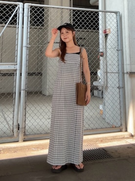 「KBF（ケイビーエフ）のビスチェデザインペンシルワンピース（ワンピース、ホワイト系）」を使った、r i n k o さん（レディース・159cm）の夏コーディネート
