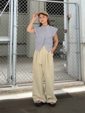 「KBF（ケイビーエフ）のアイテム（帽子）」を使った、r i n k o さん（レディース・159cm）の夏コーディネート