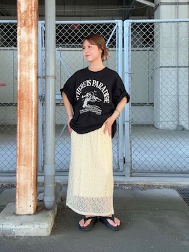 「アイテム（ヘアアクセサリー）」を使った、r i n k o さん（レディース・159cm）の夏コーディネート