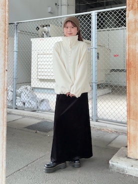 「アイテム（ヘアバンド）」を使った、r i n k o さん（レディース・159cm）の冬コーディネート