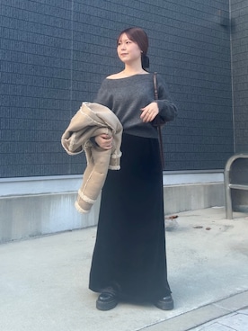 「アイテム（ヘアゴム）」を使った、r i n k o さん（レディース・159cm）の冬コーディネート