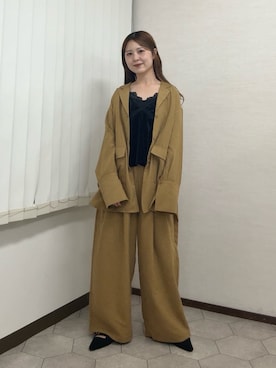 「KBF（ケイビーエフ）のアイテム（セットアップ）」を使った、r i n k o さん（レディース・159cm）の秋コーディネート