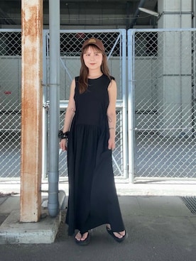 「アイテム（ヘアゴム、ブラウン系）」を使った、r i n k o さん（レディース・159cm）の夏コーディネート