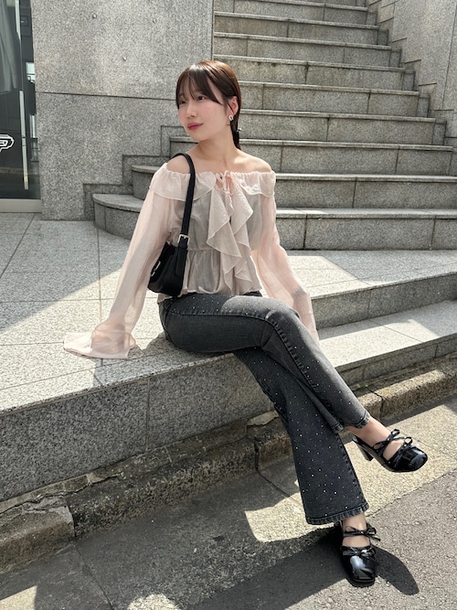 新品タグ付き　ユライヤ（uryya）ブラウス　ベージュ continuer de NICE CLAUP/【continuer de】【＠_chipi2x