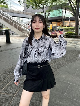 「柄シャツコーデ」｜ayucham06さん（レディース・158cm）の秋コーディネート