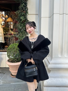 「アイテム（ノーカラーコート）」を使った、ayucham06さん（レディース・158cm）の冬コーディネート