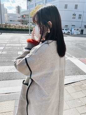 「Kastane（カスタネ）のアイテム（ノーカラーコート）」を使った、hrpiiさん（レディース・156cm）の冬コーディネート