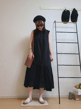 「coca（coca）（コカ）のアイテム（ハンチング/ベレー帽）」を使った、ochejidayoさん（レディース・157cm）の夏コーディネート