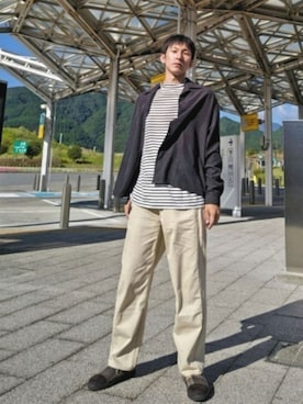「semantic design（セマンティックデザイン）のアイテム（Tシャツ/カットソー）」を使った、ドラエモさん（メンズ・182cm）の秋コーディネート