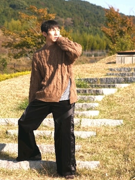 「semantic design（セマンティックデザイン）のアイテム（Tシャツ/カットソー）」を使った、ドラエモさん（メンズ・182cm）の秋コーディネート