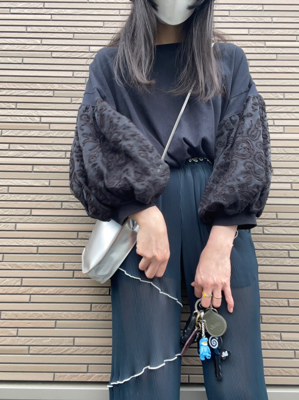 「秋のコーデ、おしゃれさんと繋がりたい、JEEP、kotohayokozawa、LEGO」｜「kotohayokozawaのアイテム（その他パンツ、グリーン系）」を使った、naeさん（レディース・161cm）の秋コーディネートの1枚目の写真