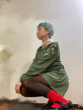 「next（next）のアイテム（オールインワン・サロペット）」を使った、あかねさん（レディース・147cm）の冬コーディネート