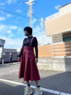 「Honey Salon（ハニーサロン）のアイテム（スカート）」を使った、あかねさん（レディース・147cm）の秋コーディネート