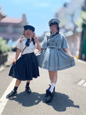 「ペアルック」｜「アイテム（ジャケット/アウター）」を使った、あかねさん（レディース・147cm）の夏コーディネート