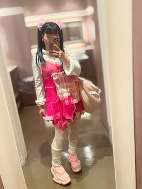 「アイテム（シュシュ）」を使った、あかねさん（レディース・147cm）の冬コーディネート