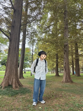 「UNIQLO（ユニクロ）のアイテム（デニムパンツ、ブルー系）」を使った、Renさん（メンズ・172cm）の春コーディネート