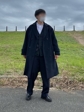 「epnok（エプノック）のアイテム（チェスターコート）」を使った、Renさん（メンズ・172cm）の冬コーディネート