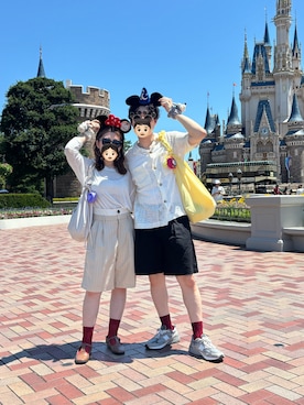 「STYLEMIXER（スタイルミキサー）のマットナイロンタックトラックショーツ（その他パンツ、ブラック系）」を使った、Renさん（メンズ・172cm）の春コーディネート
