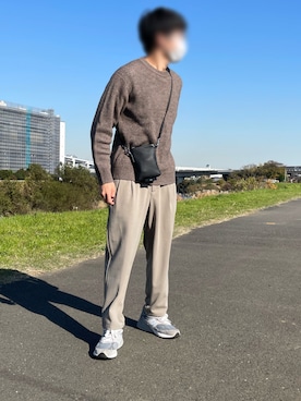 「ブラウンコーデ」｜「アイテム（セットアップ）」を使った、Renさん（メンズ・172cm）の秋コーディネート