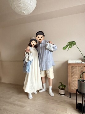 「UNIQLO（ユニクロ）のアイテム（ソックス/靴下、ホワイト系）」を使った、Renさん（メンズ・172cm）の春コーディネート