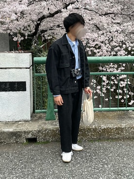 「ユニクロ」｜「アイテム（セットアップ）」を使った、Renさん（メンズ・172cm）の春コーディネート