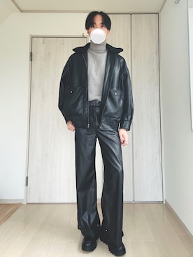 「アイテム（トップス）」を使った、Taaさん（メンズ・185cm）の秋コーディネート