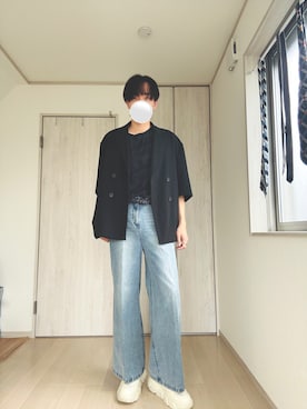 「アイテム（パンツ）」を使った、Taaさん（メンズ・185cm）の秋コーディネート