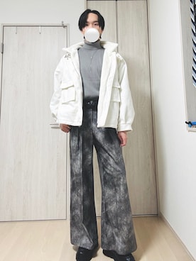 「アイテム（ニット/セーター）」を使った、Taaさん（メンズ・185cm）の冬コーディネート