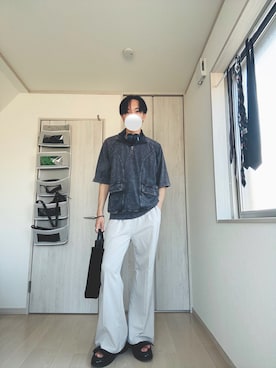 「アイテム（スラックス）」を使った、Taaさん（メンズ・185cm・20代）の秋コーディネート