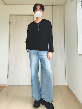 「アイテム（イヤーカフ）」を使った、Taaさん（メンズ・185cm）の秋コーディネート