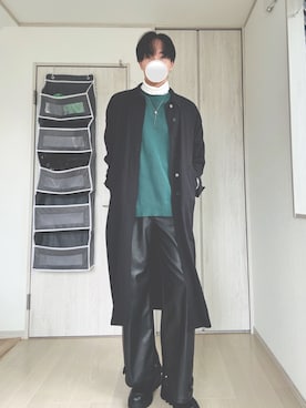 「アイテム（ステンカラーコート）」を使った、Taaさん（メンズ・185cm）の秋コーディネート