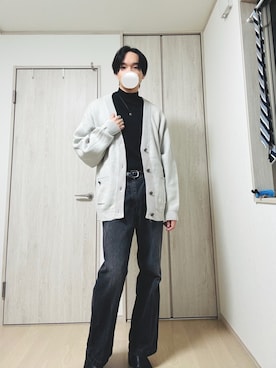 「アイテム（ニット/セーター）」を使った、Taaさん（メンズ・185cm）の冬コーディネート