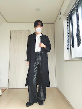 「アイテム（ステンカラーコート）」を使った、Taaさん（メンズ・185cm）の秋コーディネート