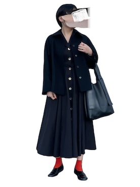 「CLANE（クラネ）のアイテム（ローファー）」を使った、さんかく。さん（レディース・164cm）の冬コーディネート